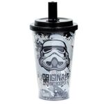 Original Stormtrooper Plastic Cup With Straw And Lid