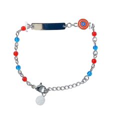 Dětský náramek z nerezové oceli Marvel Captain America (14+3 cm)