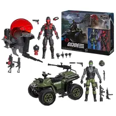 G.I. Joe Classified Series Action figures with vehicles - Snake Eyes & Varmint ATV Vs. Stealth Viper & Cobra Stealth Flight Pod (Trubble Bubble)