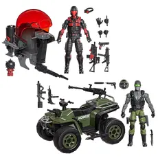 G.I. Joe Classified Series Action figures with vehicles - Snake Eyes & Varmint ATV Vs. Stealth Viper & Cobra Stealth Flight Pod (Trubble Bubble)- 2 image