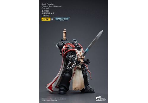 Warhammer 40k 1/18 Space Marines (Black Templars) Action Figure - Primaris Sword Brethren Eberwulf- 4 image