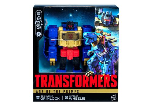 Transformers Age of the Primes Leader Class Figures - G2 Universe Grimlock & Autobot Wheelie- 4 image