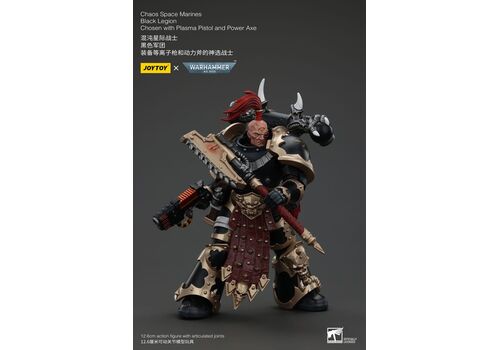 Warhammer 40k 1/18 Action Figure Chaos Space Marines - Black Legion Chosen with Plasma Pistol and Power Axe  - 7 image