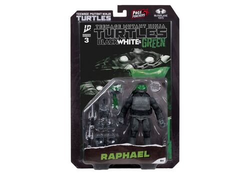 Teenage Mutant Ninja Turtles Page Punchers Figure with comic - Raphael (Black White & Green) [Red Platinum Edition]- 7 image