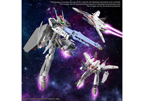 MACROSS F HG 1/100 Plastic Model Kit - VF-25F Messiah Valkyrie (Alto Custom)- 6 image