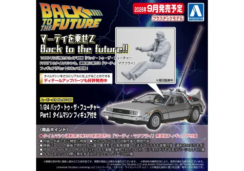 Back to the Future 1/24 Plastic model kit - Time Machine (with Marty McFly figure)- 14 image